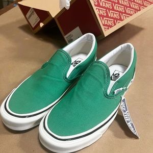 Vans Anaheim Factory Classic Slip-Ons 10.5 Emerald Green